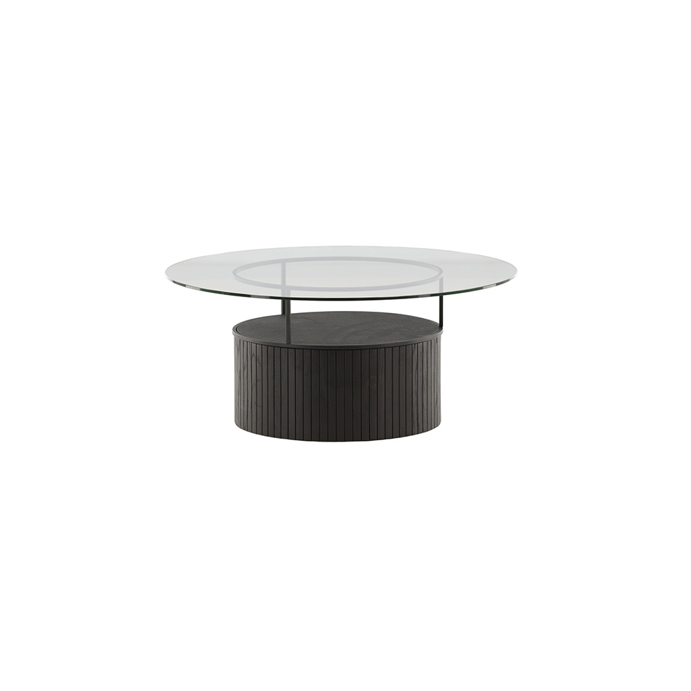 Soffbord Venture Home Bovall Runt Vardagsrumsbord i Svart Ask & Glas