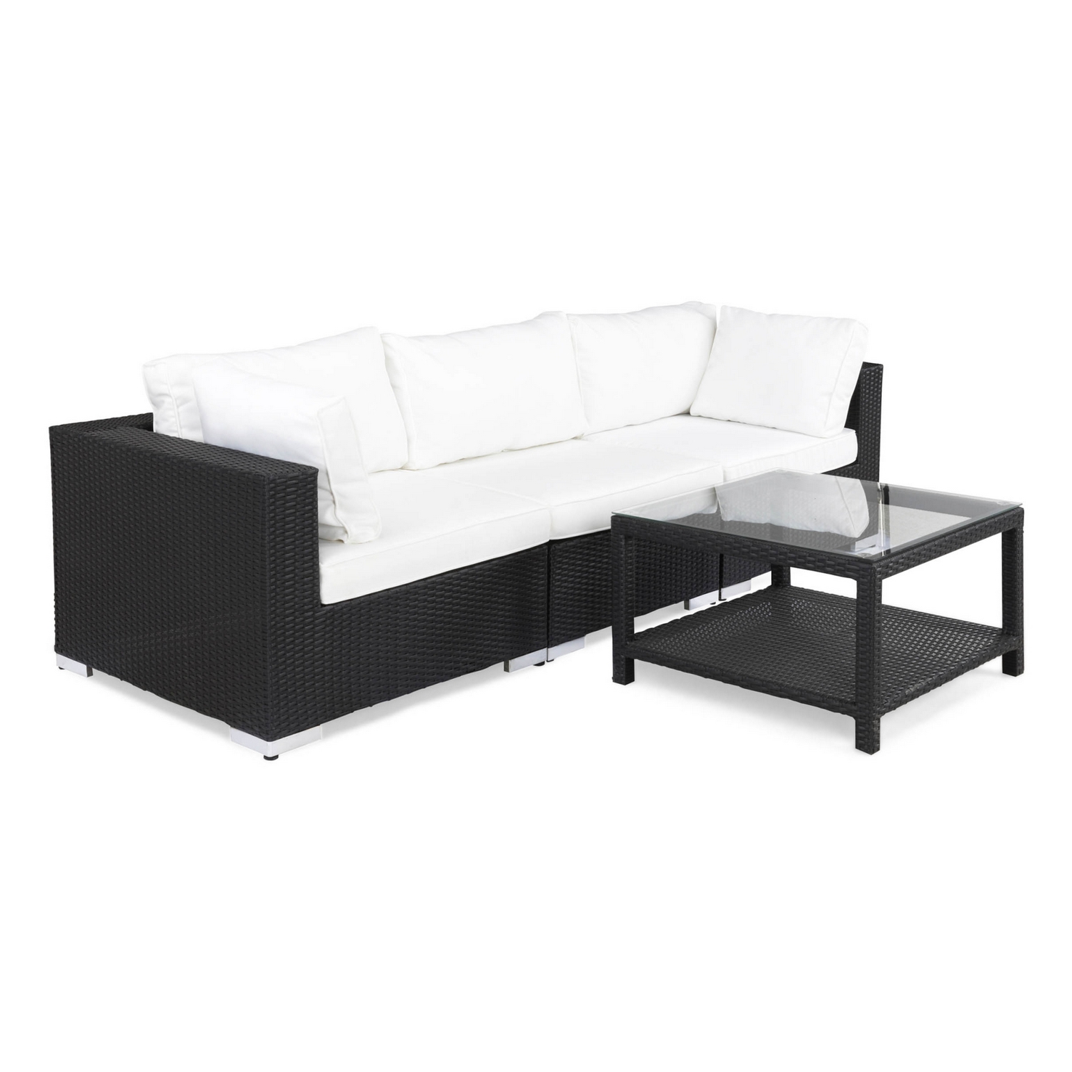 Loungegrupp Comfort Garden Bahamas 3-sits med Utebord 75x75 Utomhus