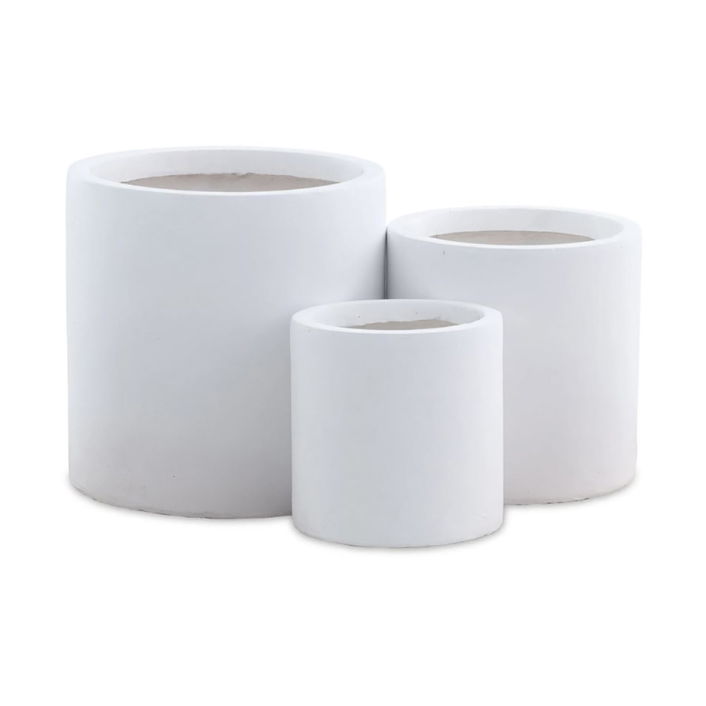 Kruka Lyfco Rund och Hög Vit 3-pack