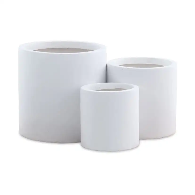 Kruka Lyfco Rund och Hög Vit 3-pack