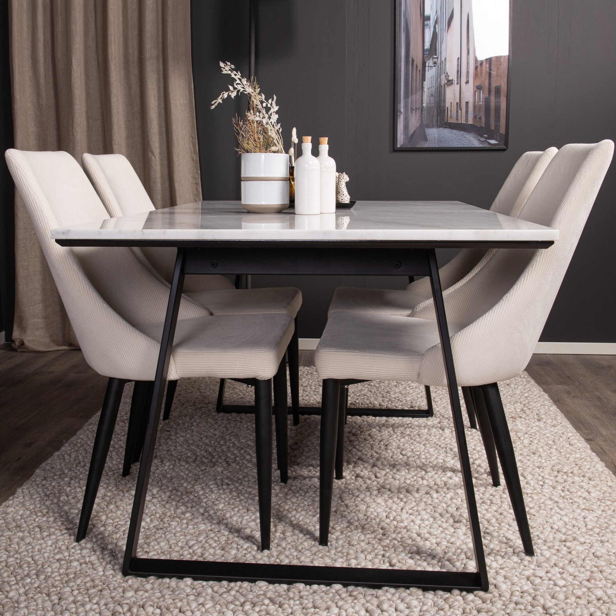 Matgrupp Venture Home Estelle med 4st Leone Stolar