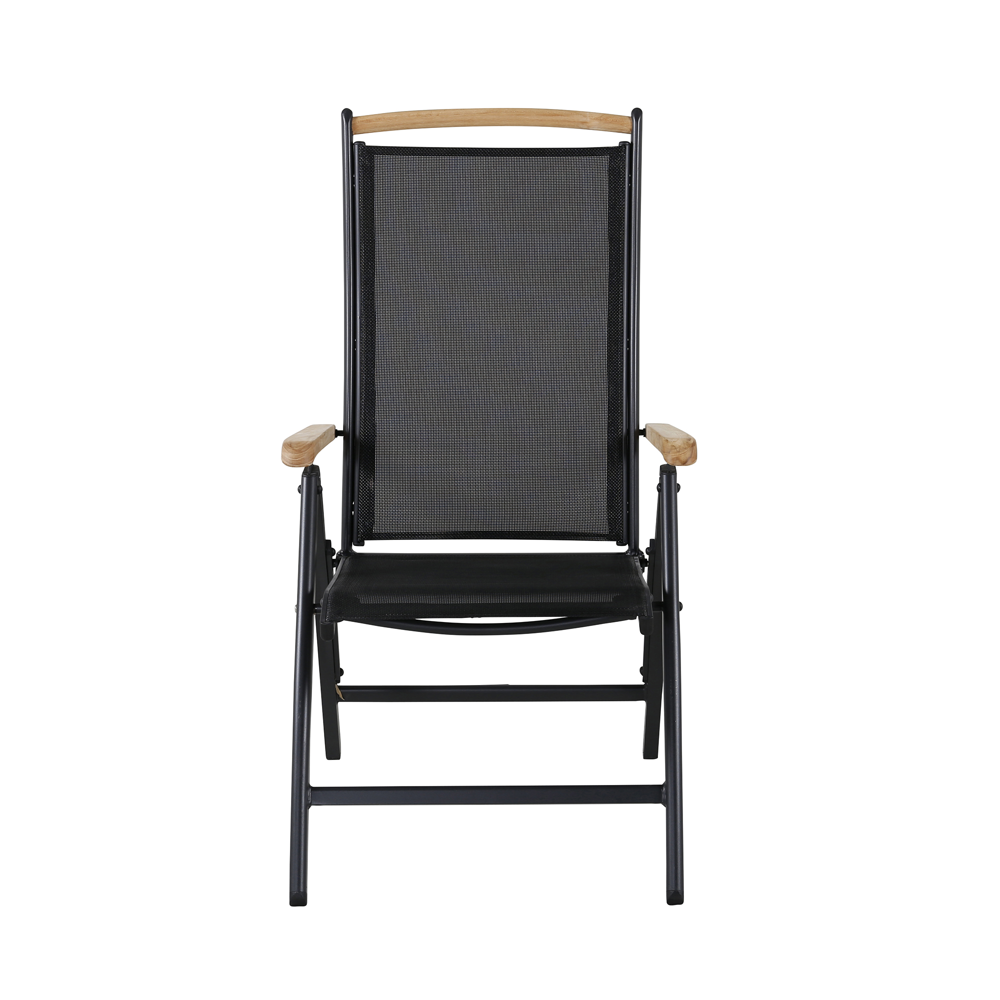 Panama - 5:pos Chair - Svart Alu/svart Textilene/Teak Svart