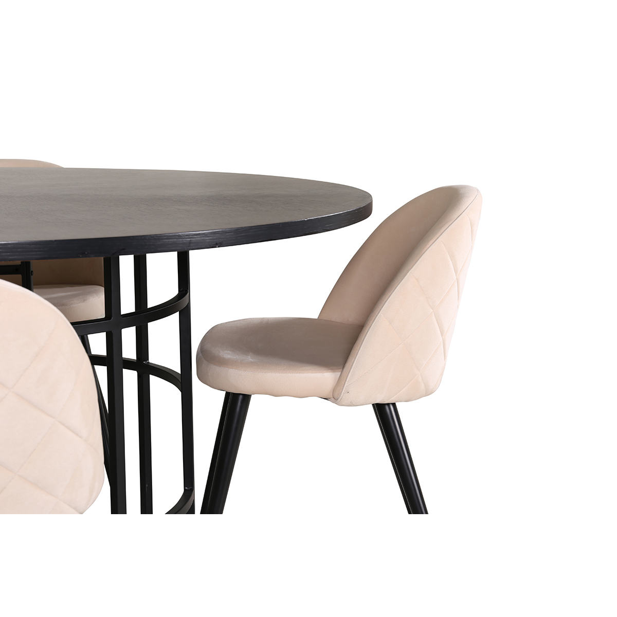 Matgrupp Venture Home Wien med 4 Valentina Stitcthes Stolar Sammet