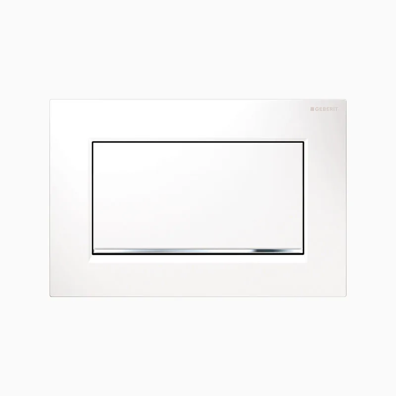 Spolknapp Geberit Sigma 30 vit/blankkrom enkelspolning Enkelspolning, Vit/Blank Krom