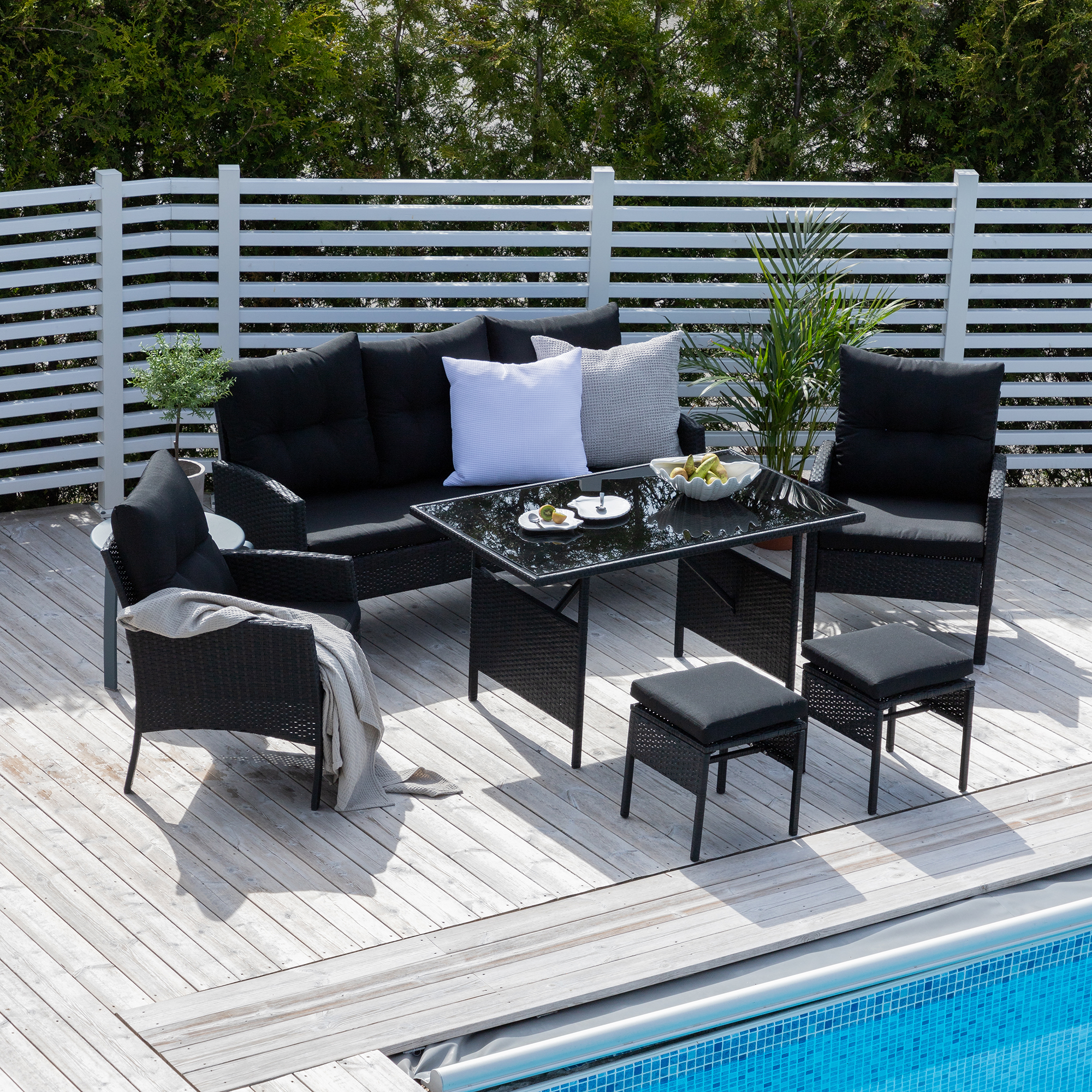Soffgrupp Venture Home Kalle Svart Utomhus