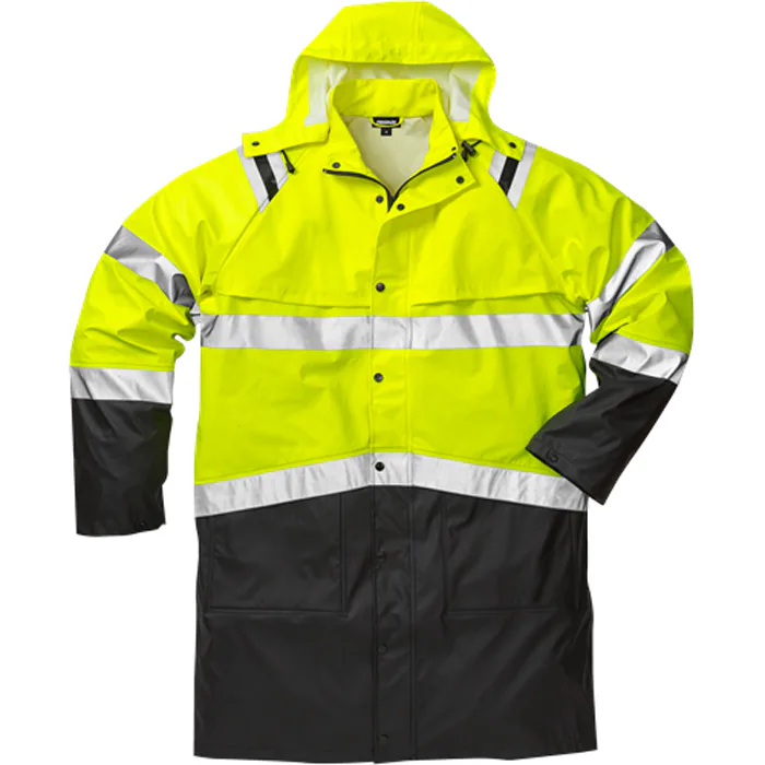 Varsel Regnrock 4634 RS, klass 3 Storlek: 2XL, Svart/Gul