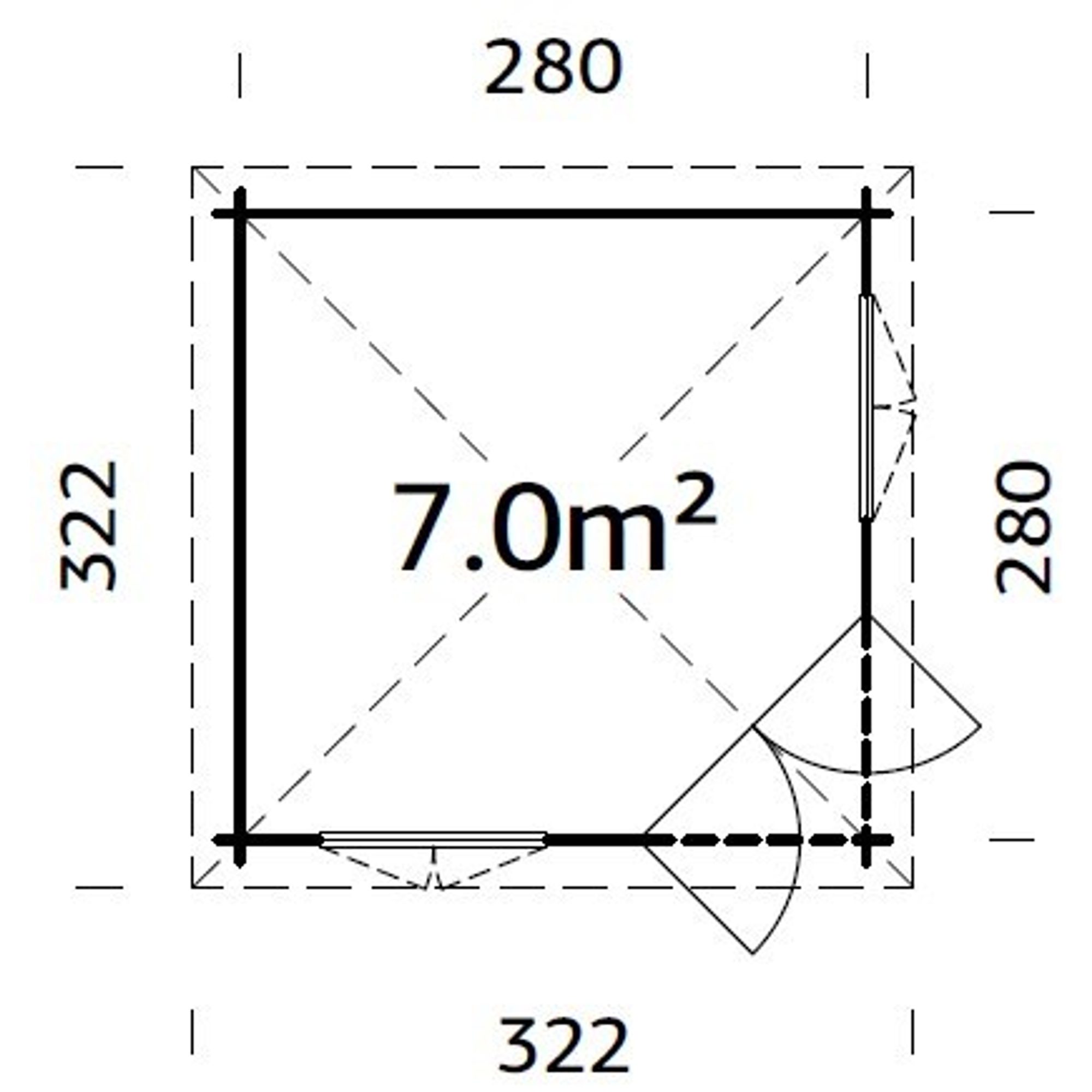 Melanie 6,8 m2 Grå dippad
