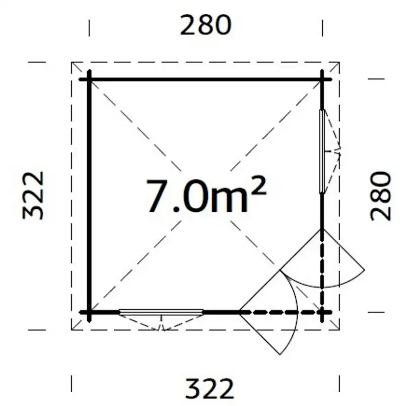 Melanie 6,8 m2 Grå dippad