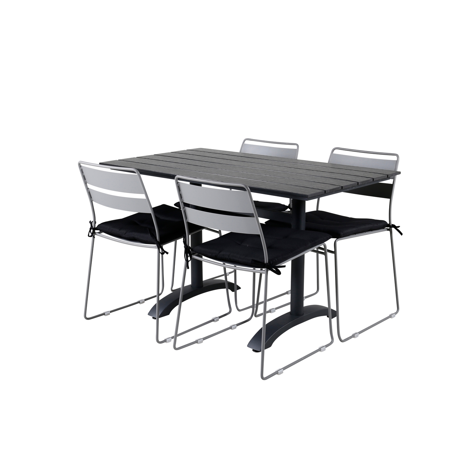 Denver 70*120 Black/Black+Lina Dining Chair - Grey_4 Grå