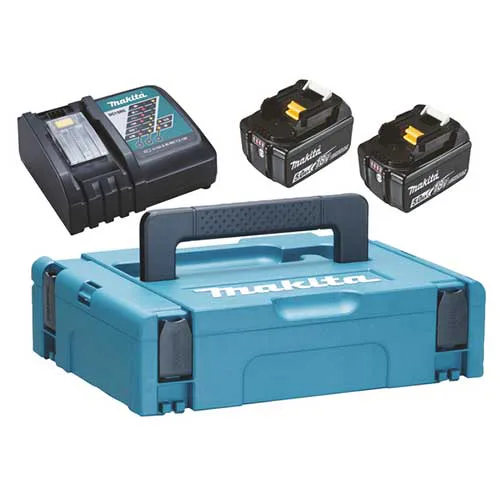 Batterikit Makita LXT 2xBL1850B + DC18RC 18V 2x5Ah