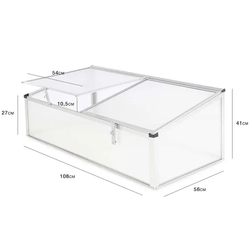 Växthus Metalcraft 0,6 kvm Silver Rektangulär