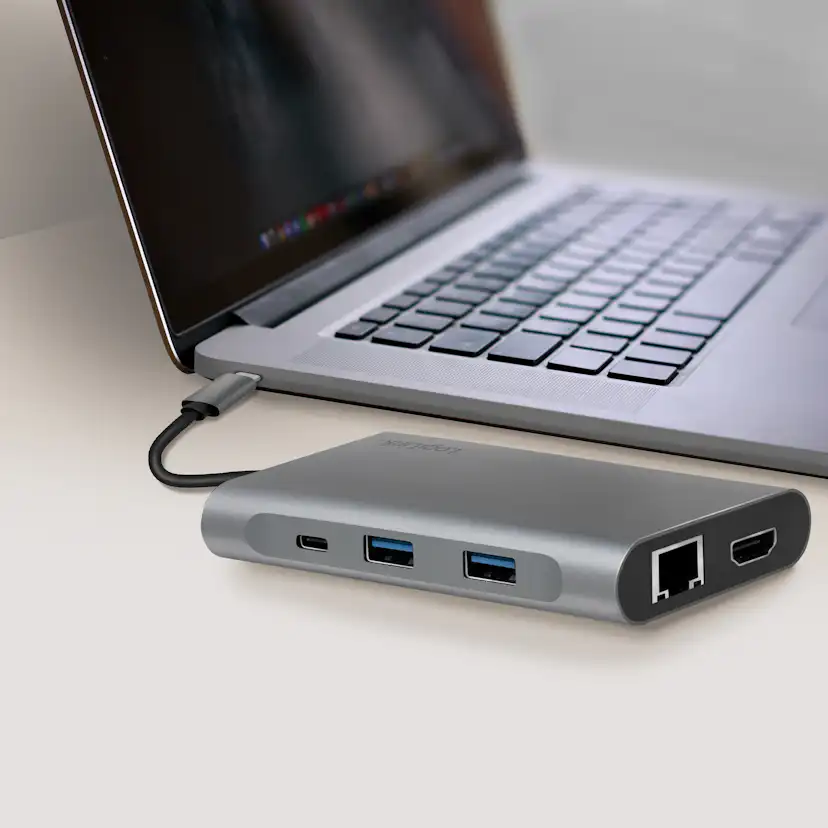 USB-C-docka LogiLink 8-i-1 HDMI/DP/RJ45/USB/USB-C 100W