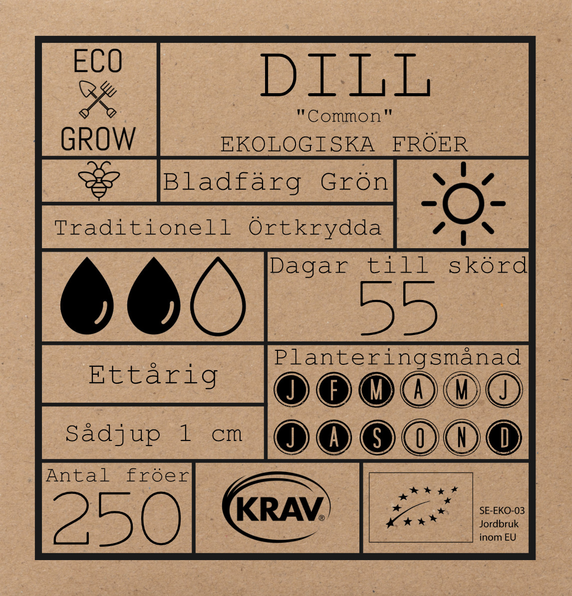 Fröpåse Eco Grow Dill  Common