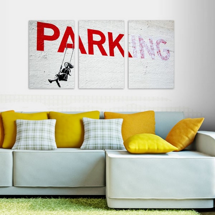 Tavla Arkiio Flicka På En Gunga Banksy