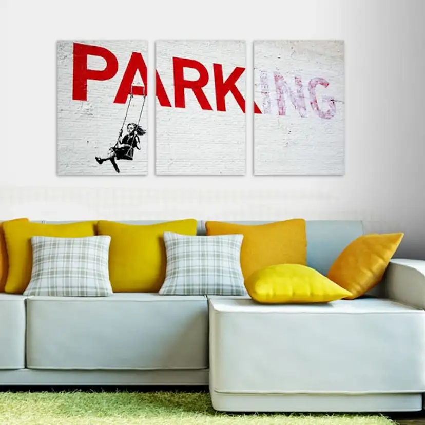 Tavla Arkiio Flicka På En Gunga Banksy