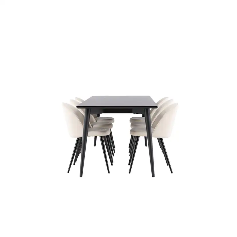 Matgrupp Venture Home Ellis 230 med 6 st Velvet Stolar