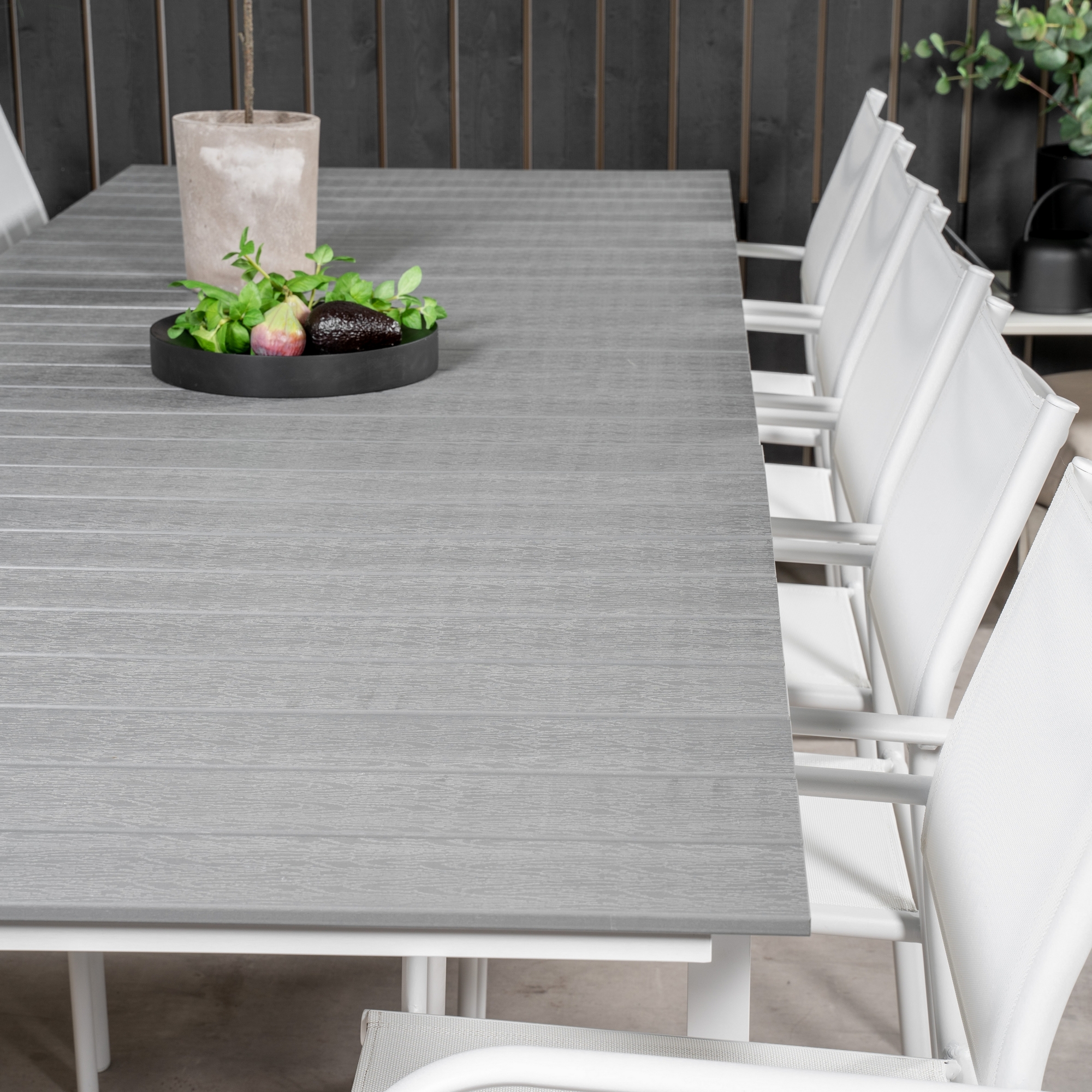 Levels Dining Table 224/324*100 - White Alu / Grey Aintwood Vit/Grå
