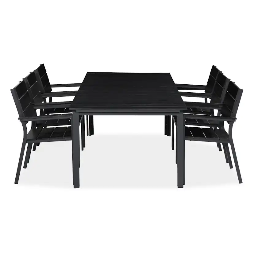 Matgrupp Utomhus Comfort Garden Tunis 205x90 med 6 StapelTrädgårdsstolar