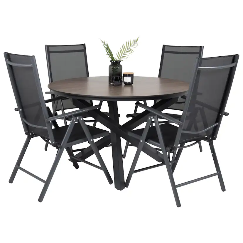 Matgrupp Venture Home Lea Ø 120 med 4 Bront Stolar