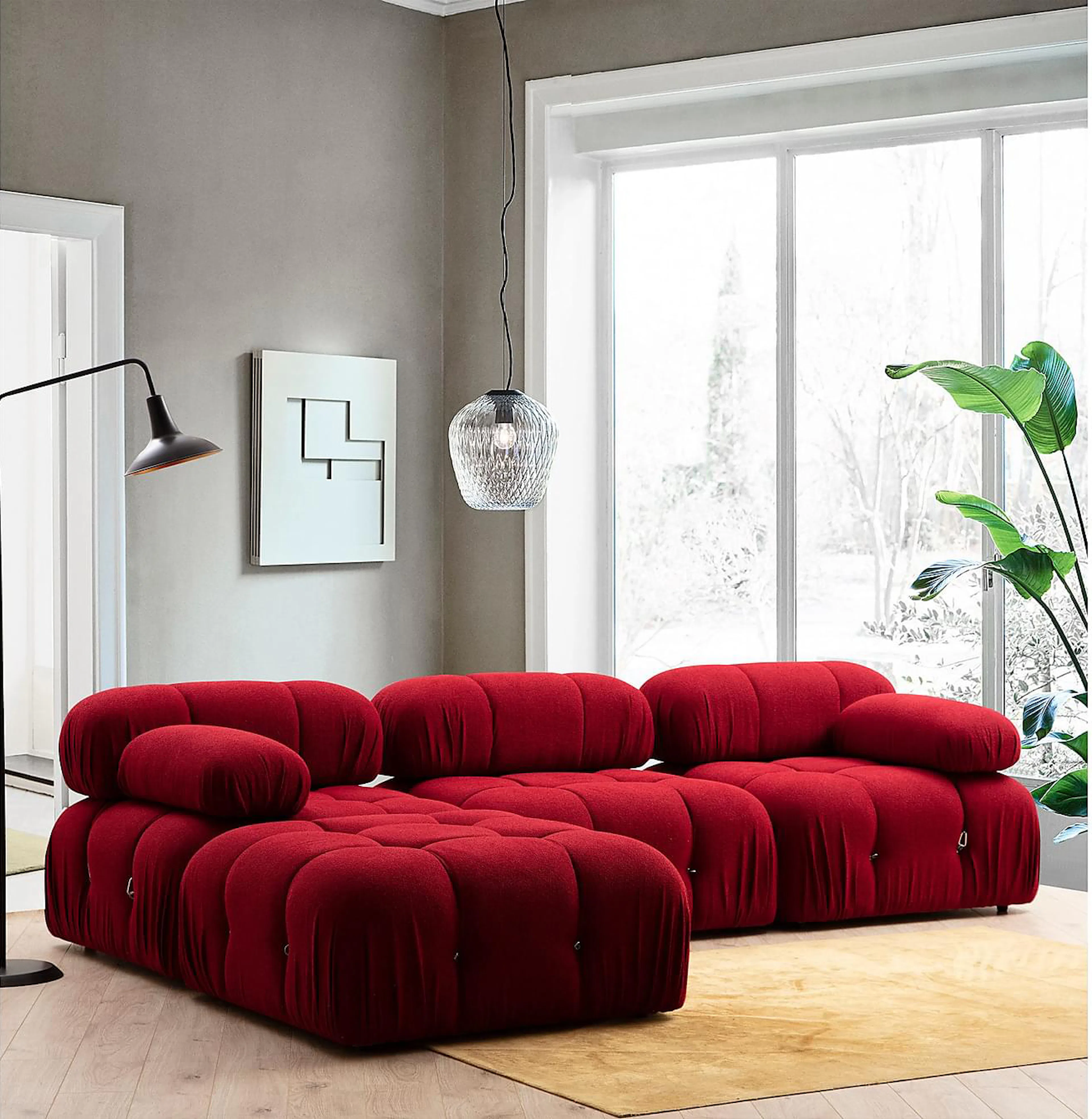 Bengul Divansoffa 3-sits Röd