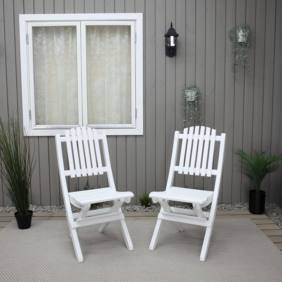 VISBY folding chair, 2-pack Vit