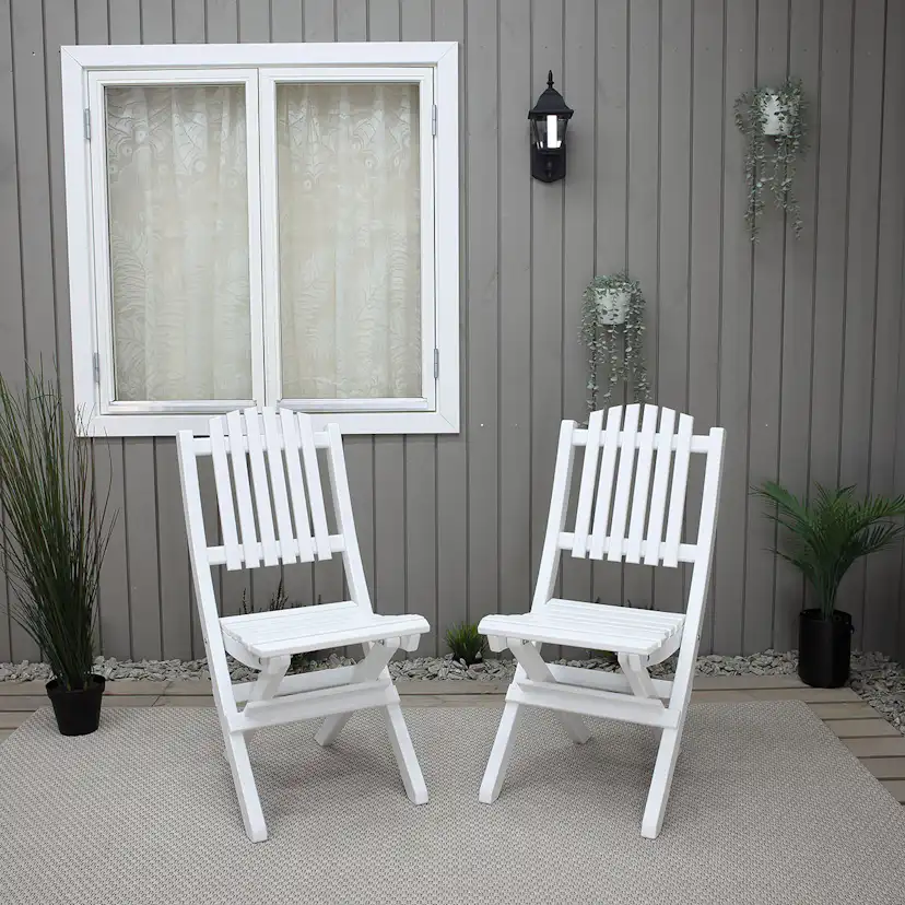 VISBY folding chair, 2-pack Vit