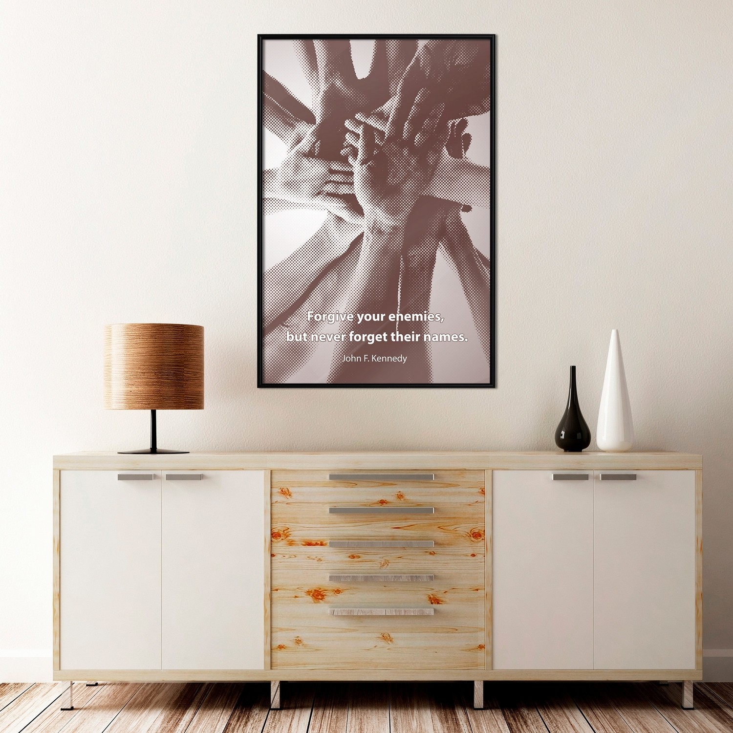 Affisch - Forgive Your Enemies, But Never Forget Their Names Svart ram, 40x60 cm