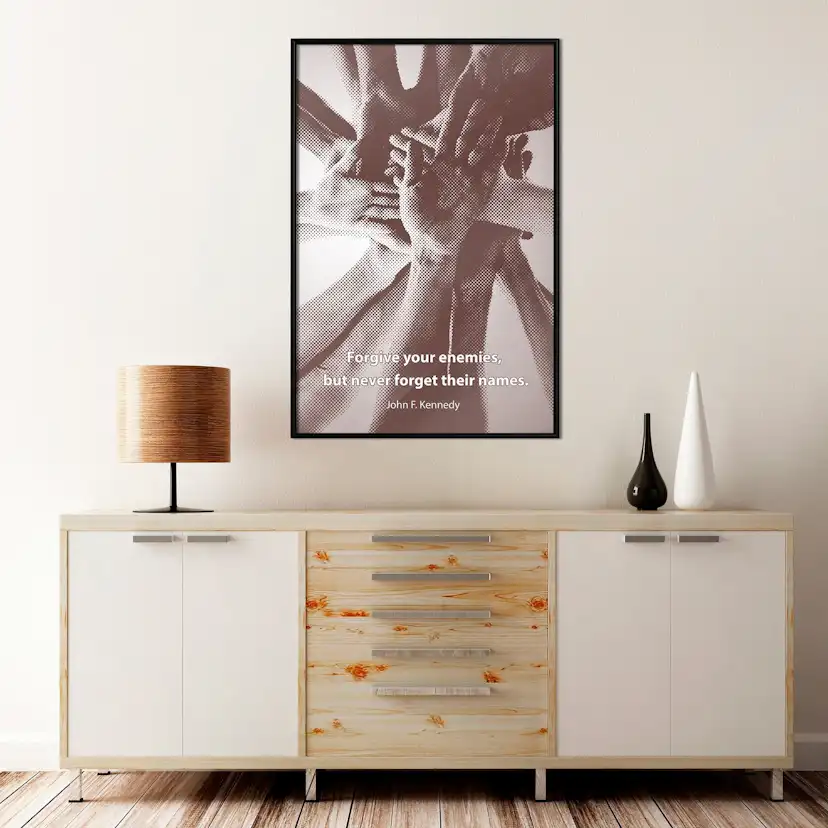 Affisch - Forgive Your Enemies, But Never Forget Their Names Svart ram, 40x60 cm