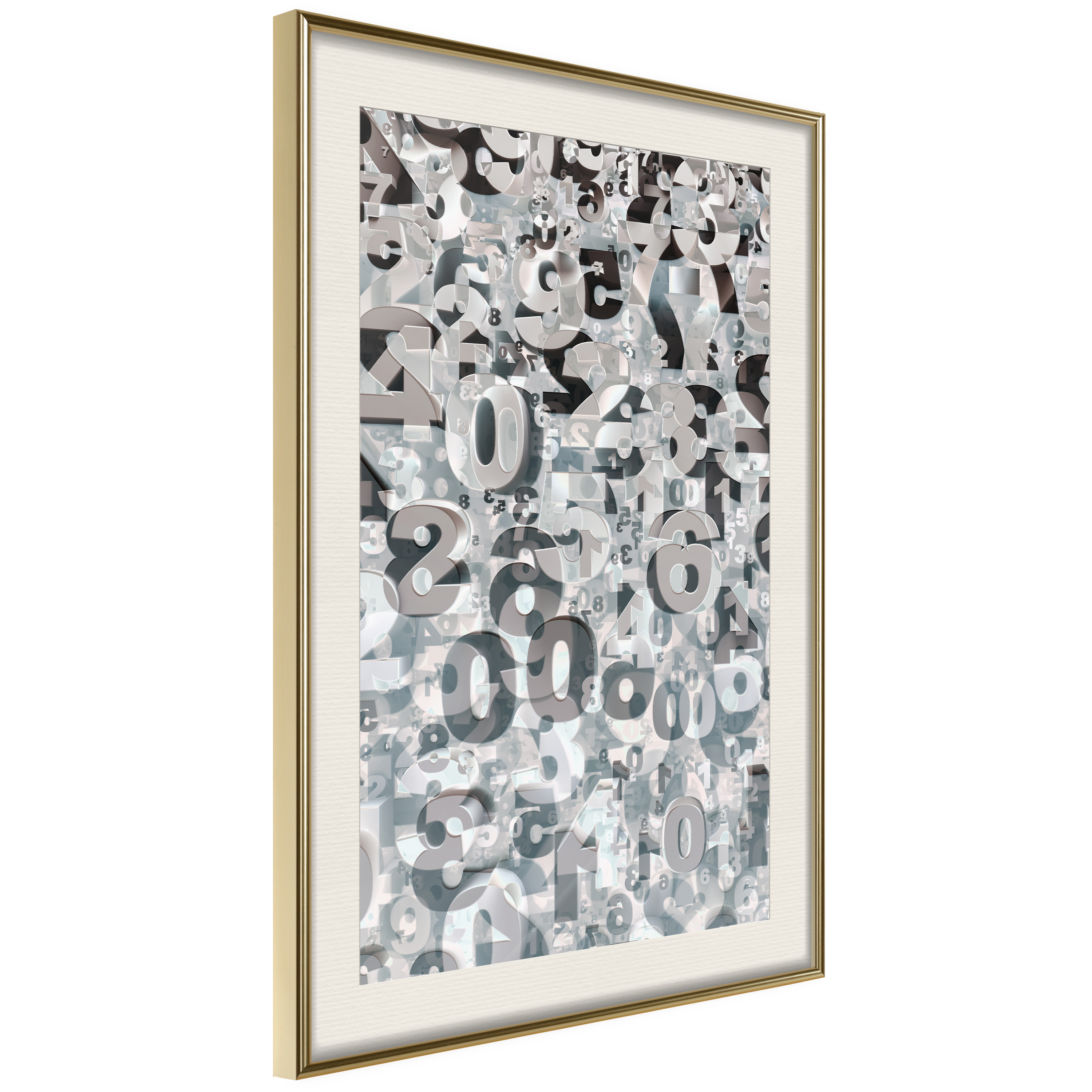 Affisch - Numerology [Poster] 30x45 Guld ram med passepartout, 30x45 cm