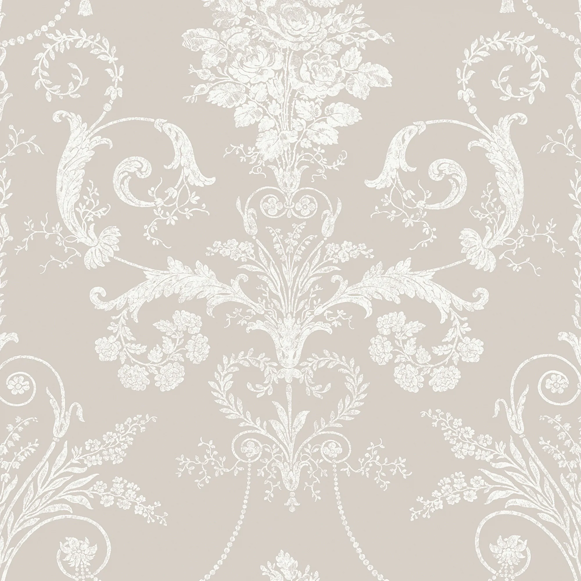 Tapet Laura Ashley Josette 113378 EasyUp, Mönstad Vit