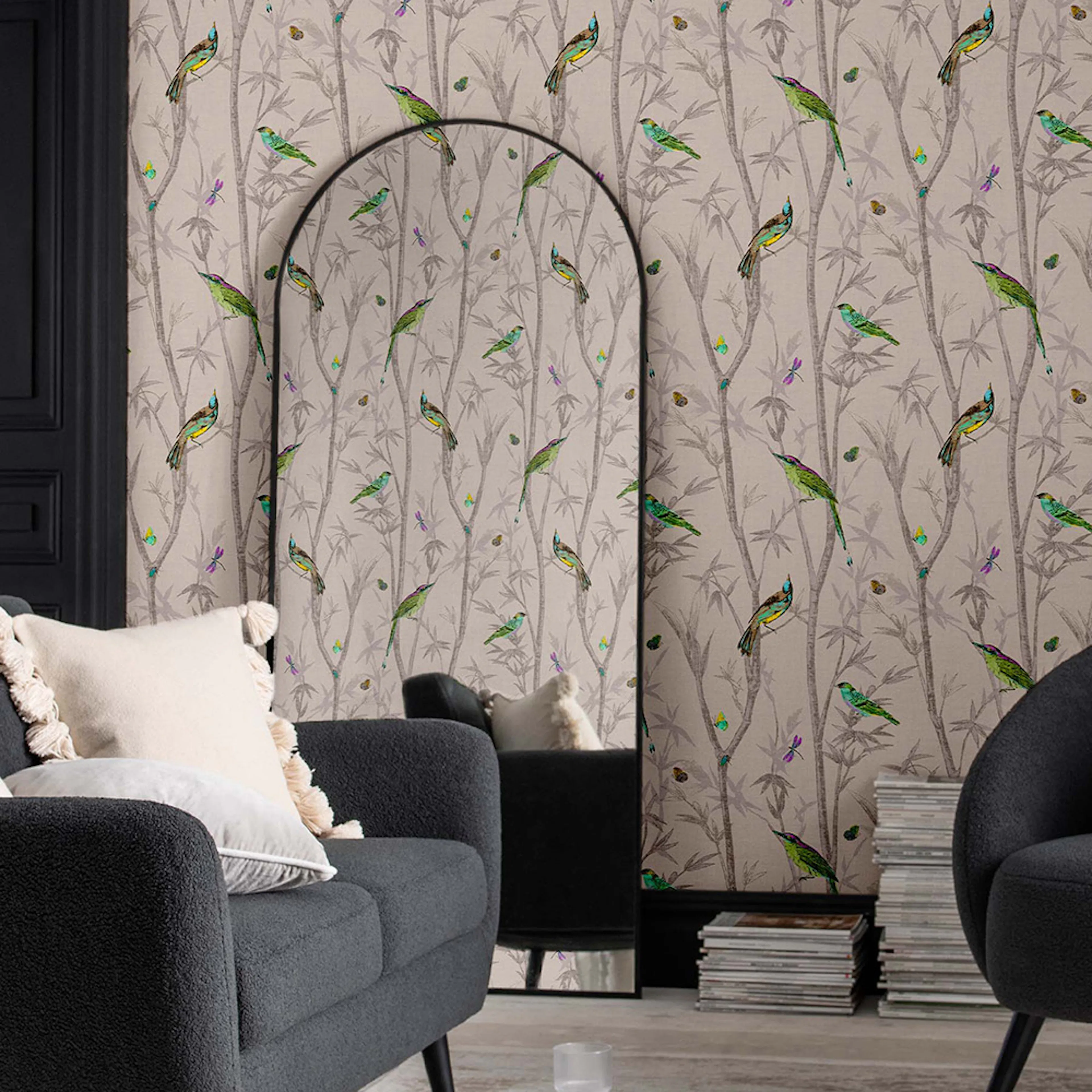 Tapet NEXT Chinoiserie Bird Trail Natural