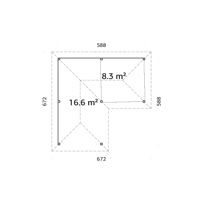 Bianca 24,9 m2 Set 212 Slide WTDIP Impregnerad transparent