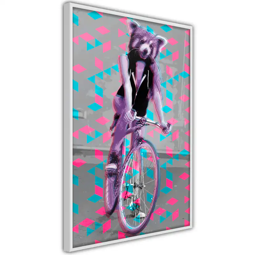 Poster Artgeist Affisch Raccoon On The Bike