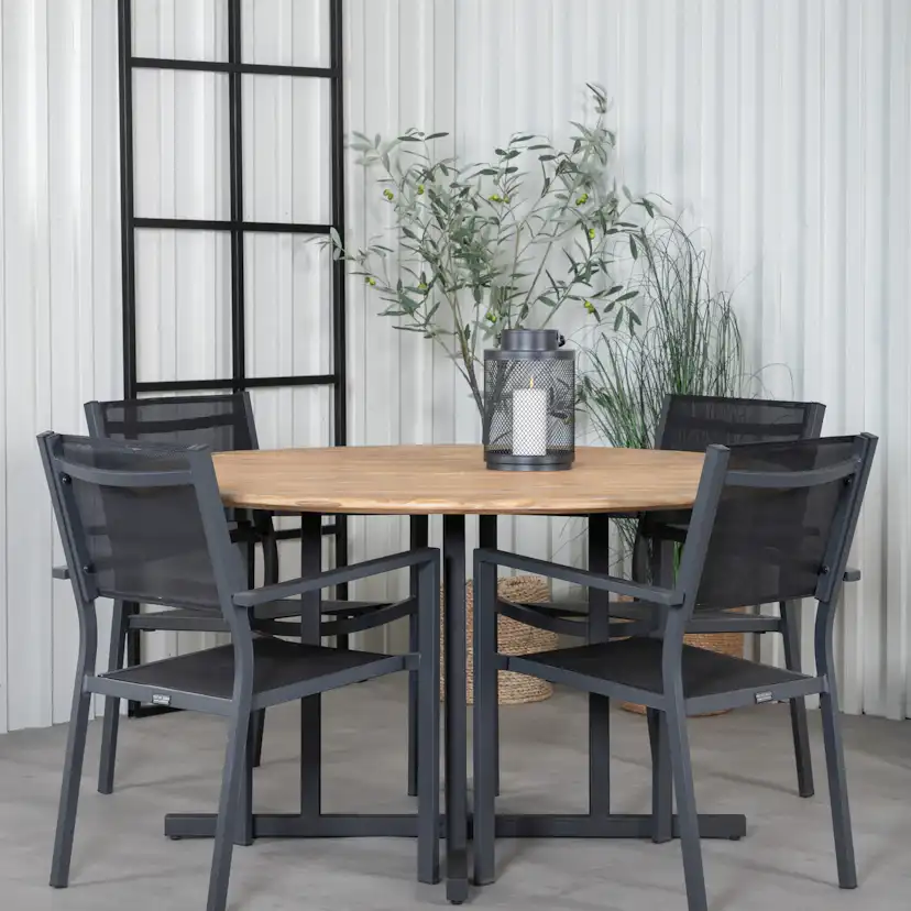 Matgrupp Venture Home Zurc med 4 Curz Stapelbara Matstolar