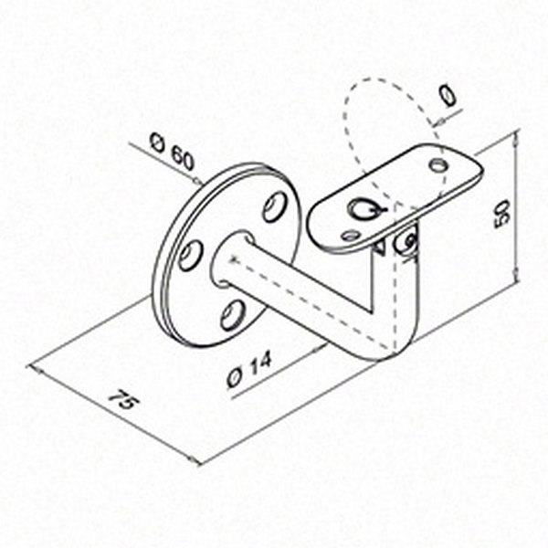 Väggfäste Herrljunga Ledstångsfabrik 0102 Ställbar för Utomhusbruk