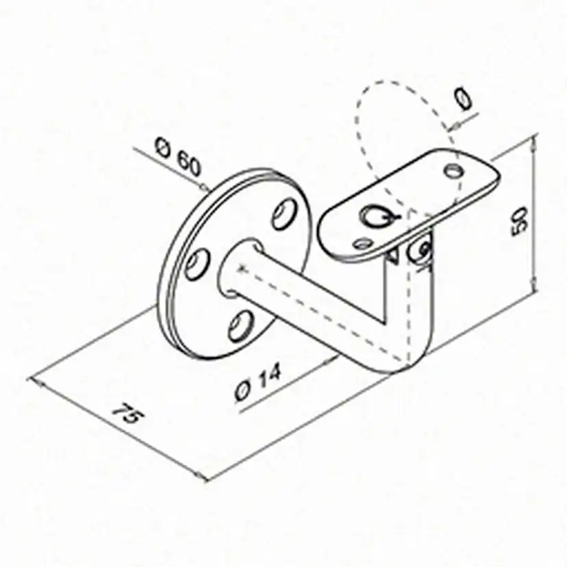 Väggfäste Herrljunga Ledstångsfabrik 0102 Ställbar för Utomhusbruk
