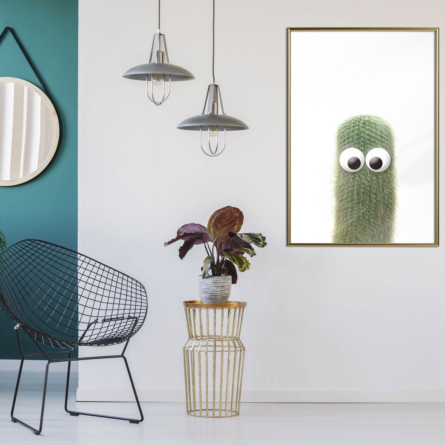 Affisch - Prickly Friend [Poster] 30x45 Guld ram, 30x45 cm