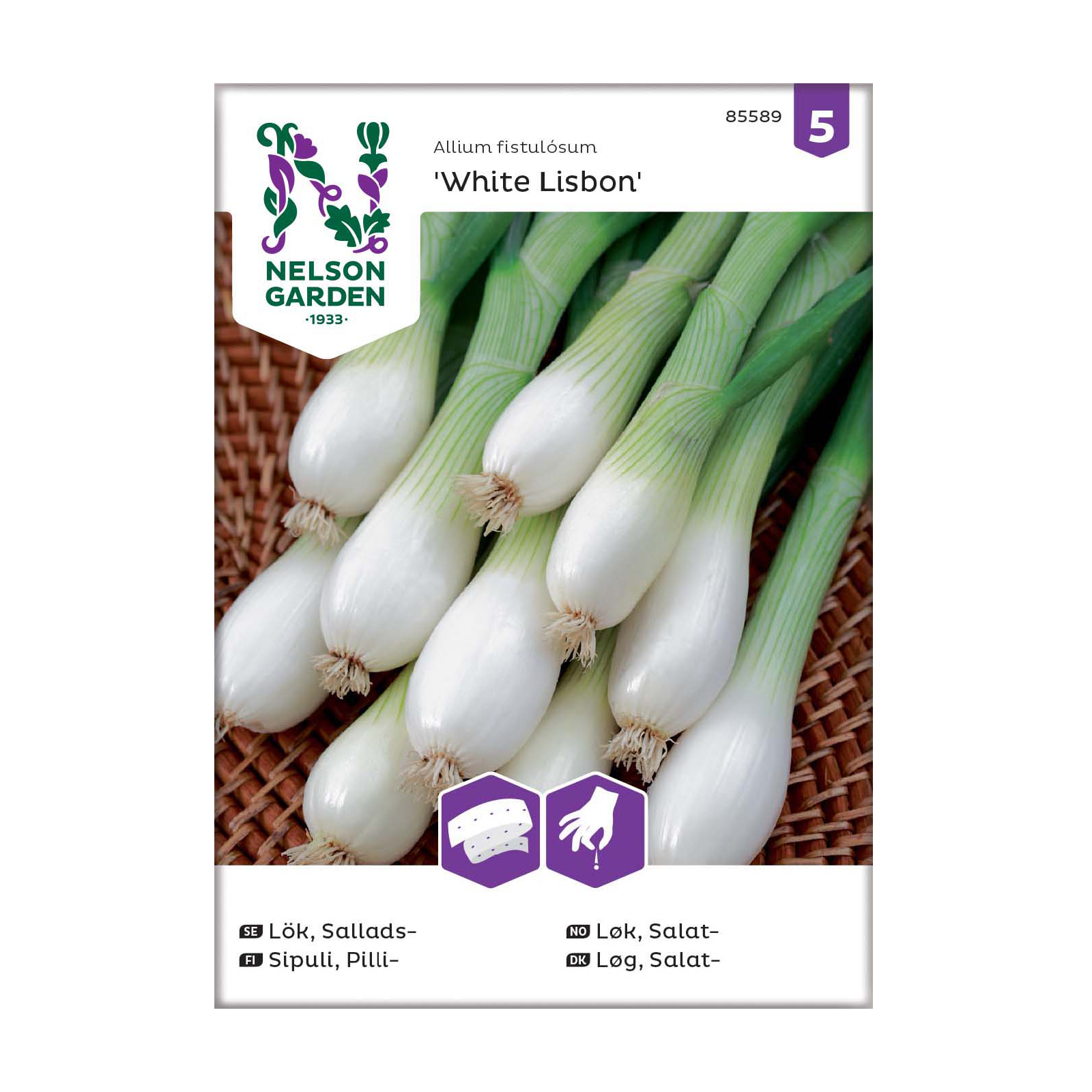 Frö Salladslök Nelson Garden White Lisbon Såband