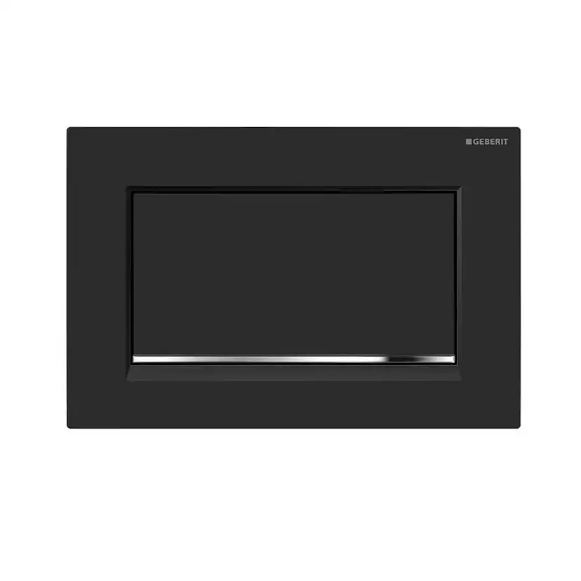 Spolknapp Geberit Sigma 30 mattsvart/krom enkelspolning Enkelspolning, Mattsvart/Krom