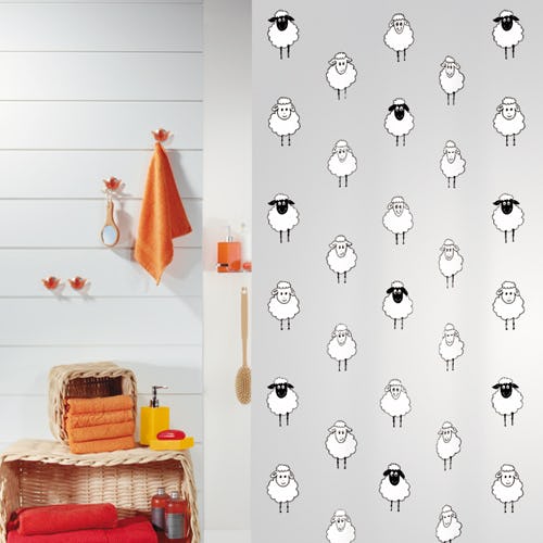 Duschdraperi Spirella Lana black 180x200