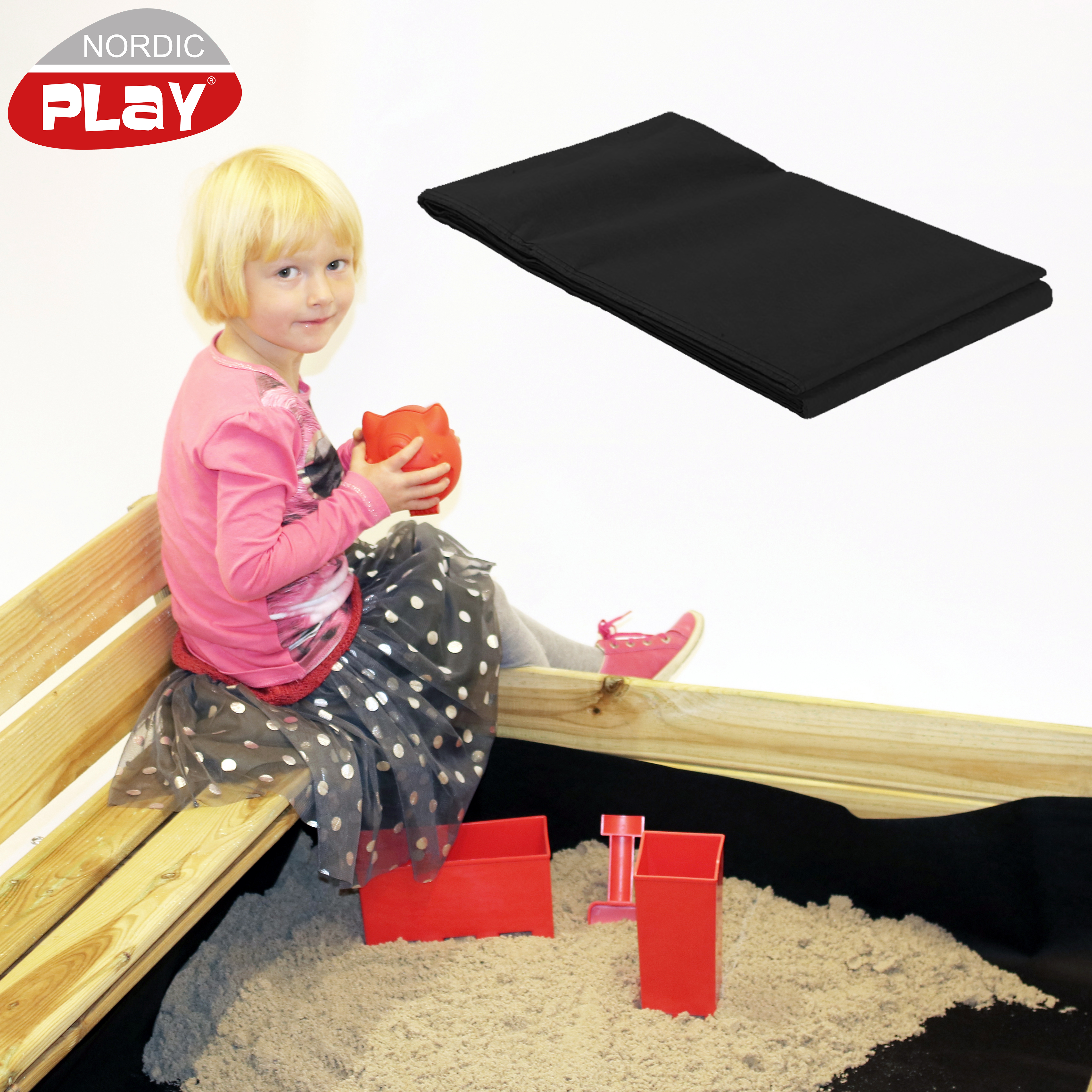 Duk Nordic Play Sandlådeduk i Svart Polyester 170x170 cm