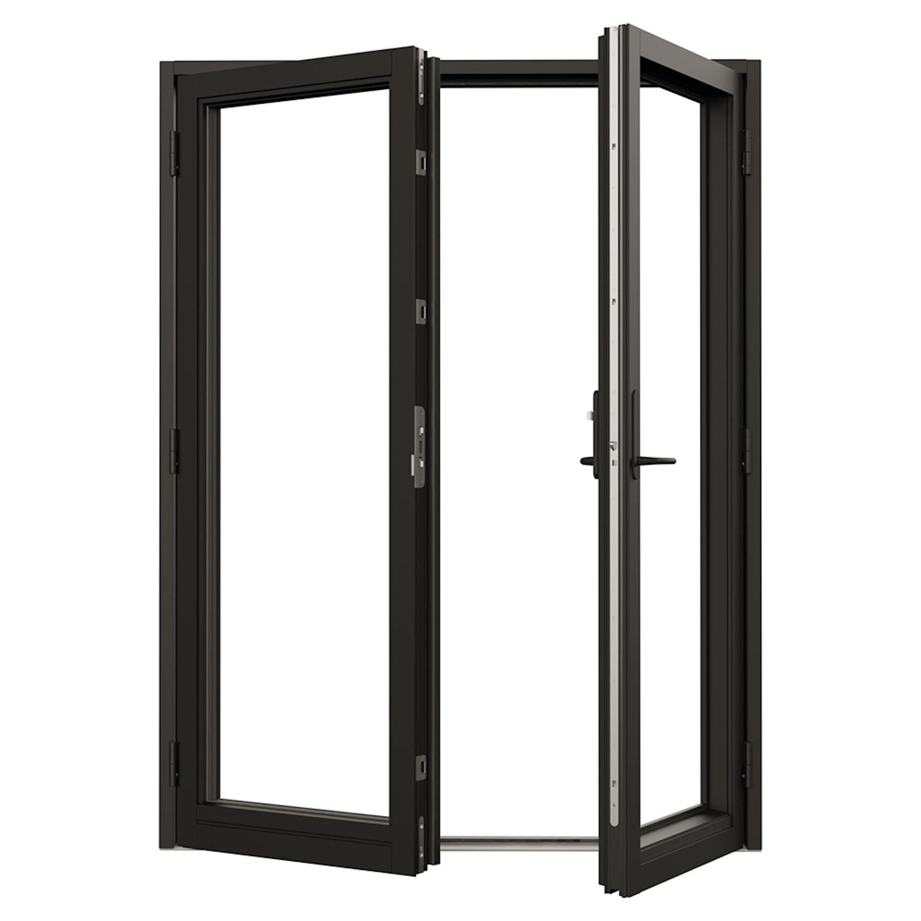 NorDan NTech parfönsterdörr helglasad BlackLine trä/alu, 12x BxH: 120x200 cm