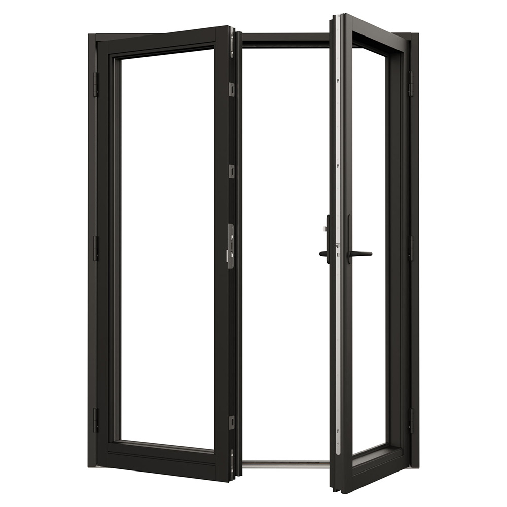 Parfönsterdörr NorDan NTech Helglasad Aluminium BlackLine Svart