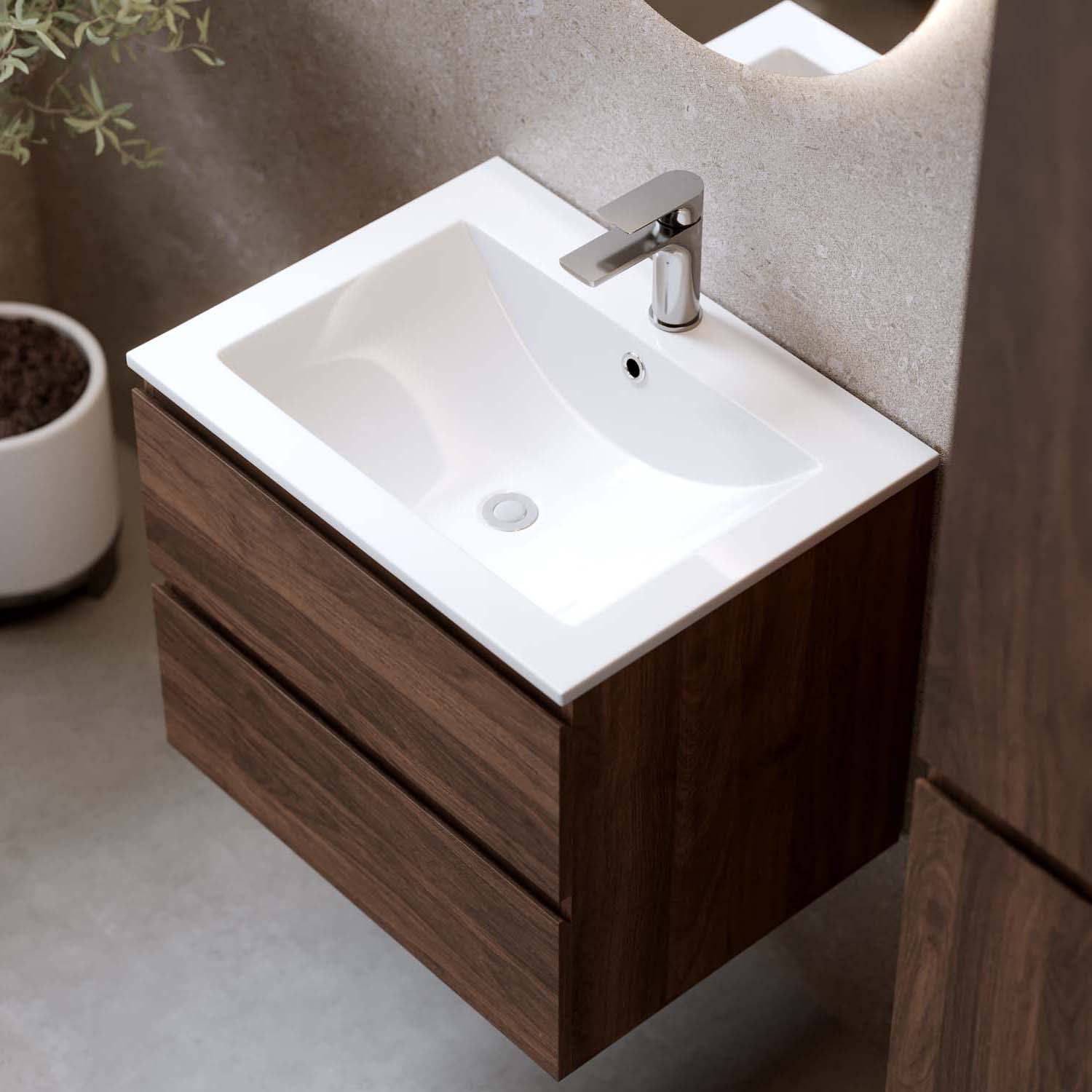 Tvättställsskåp Bathlife Eufori Valnöt