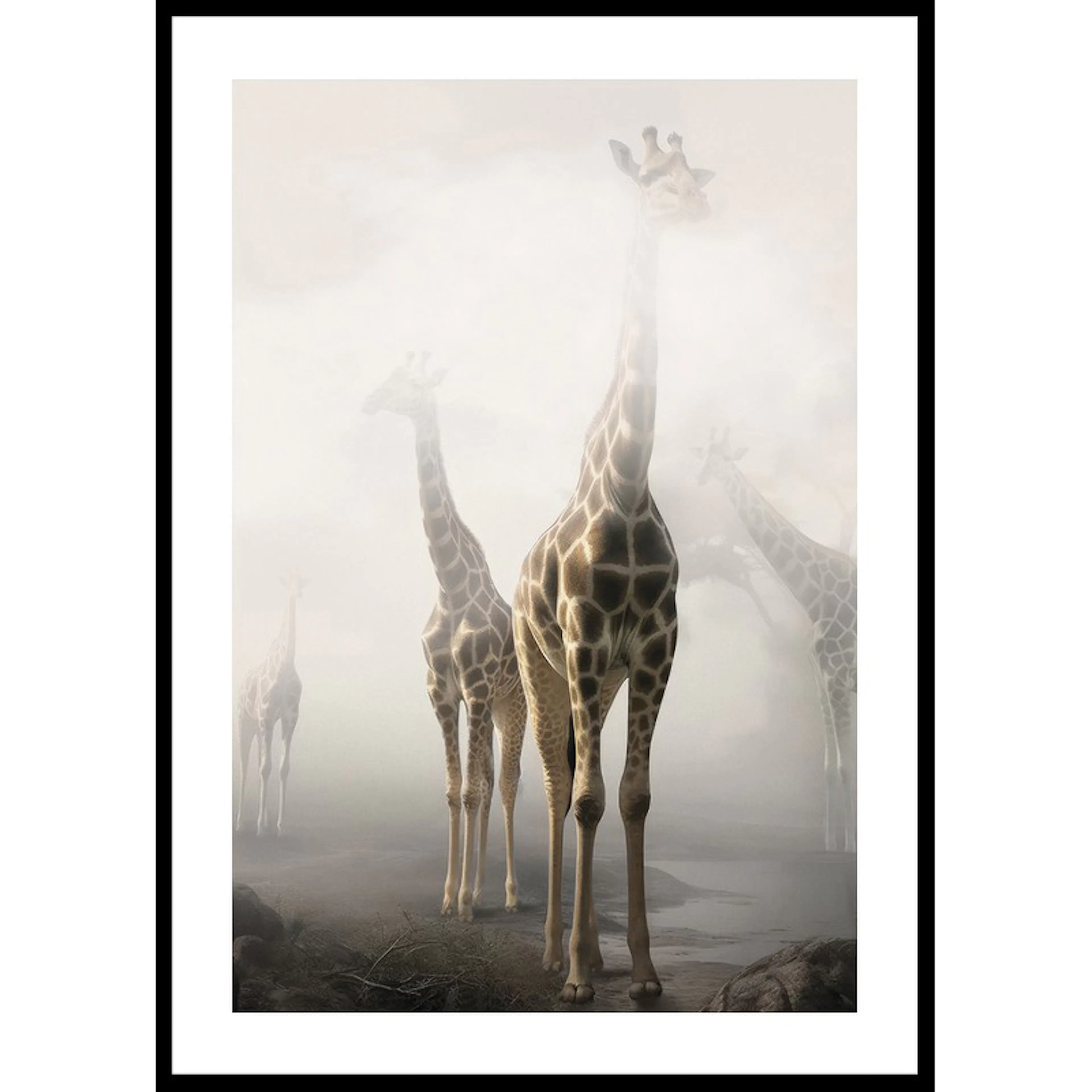 Poster Gallerix Giraffes Sky High