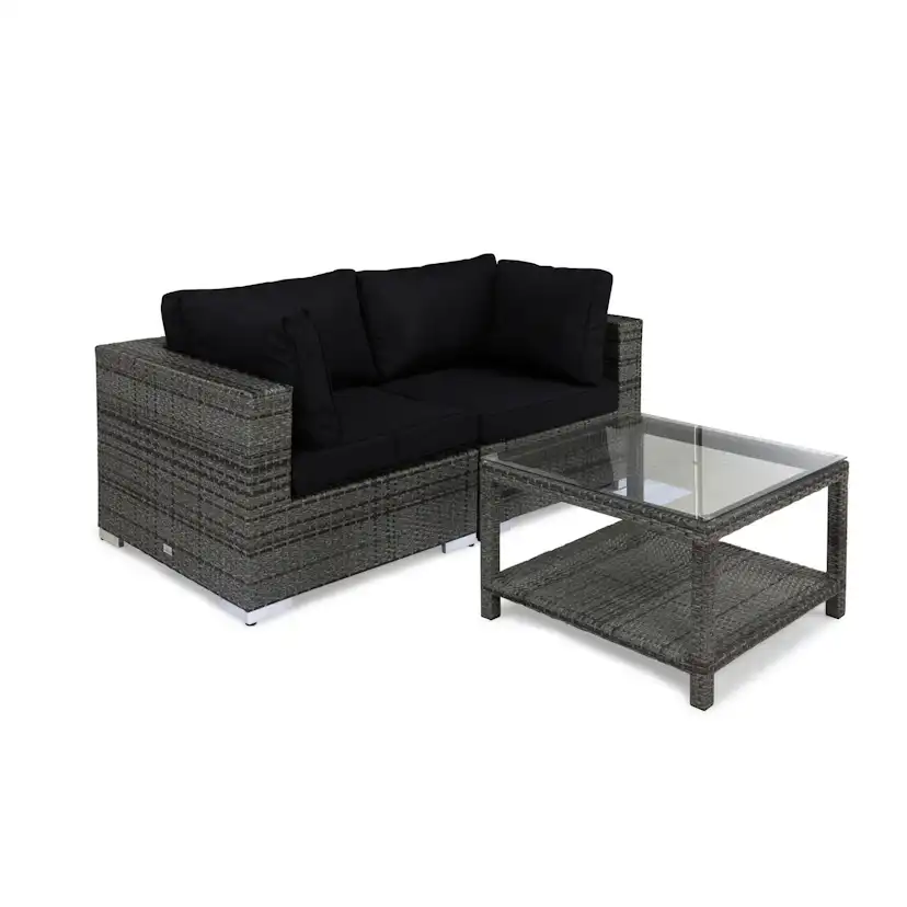 Bahamas Loungegrupp 2-sits Bord 75x75 Grå