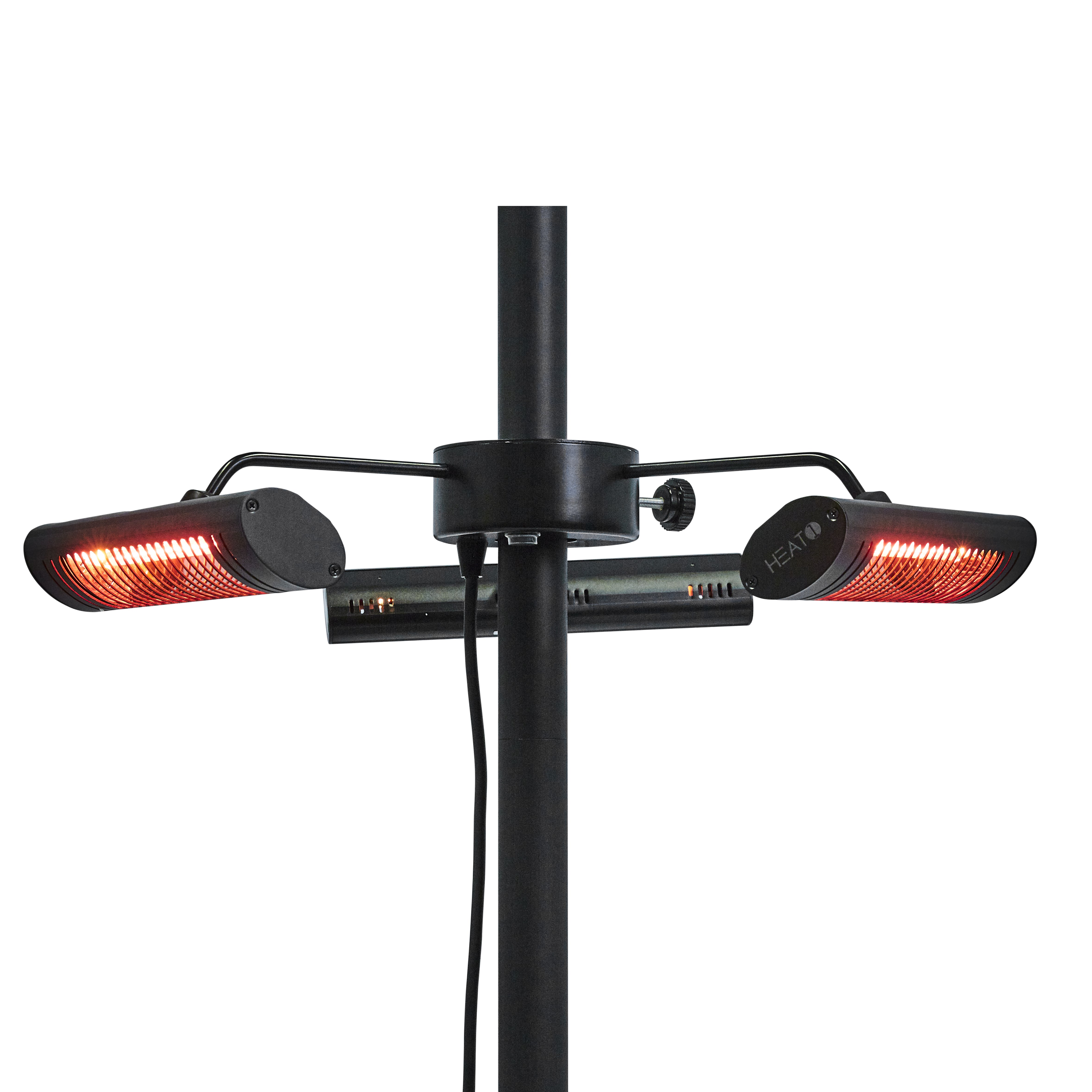 Infravärmare HEAT1 ECO High-line 3x670W Terrassvärmare för Parasol, Svart Aluminium