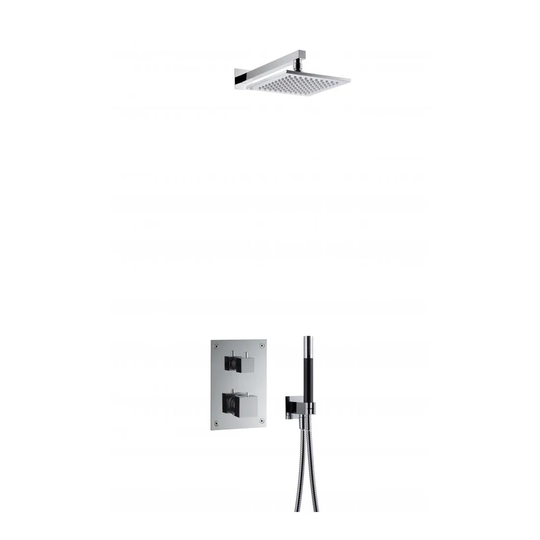 Takduschset Tapwell BOX8268 Square Classic Edition 2 för Inbyggnad Krom