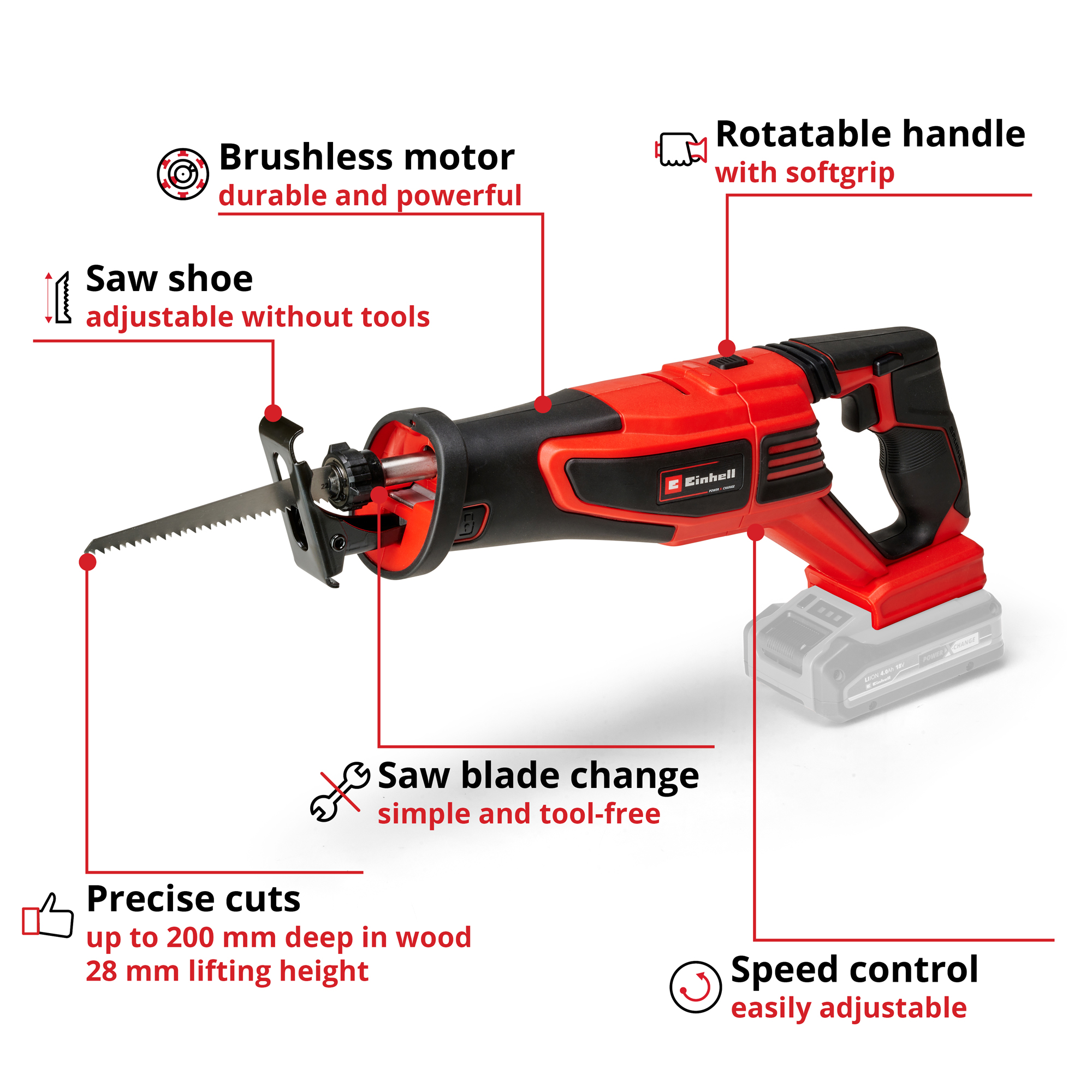 Tigersåg Einhell TE-AP 18/28 BL Solo