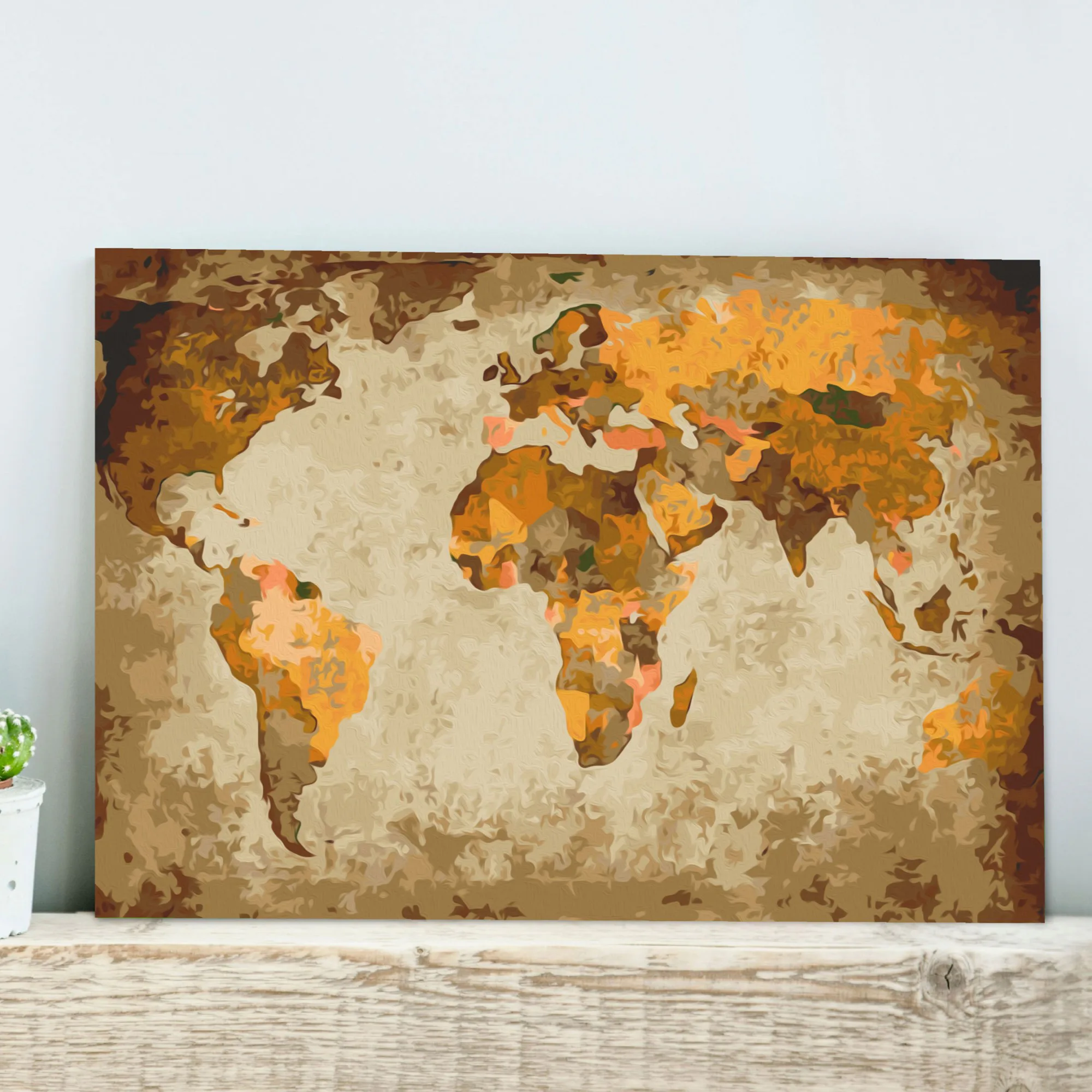 Gör-det-själv Målningar Arkiio Brown World Map